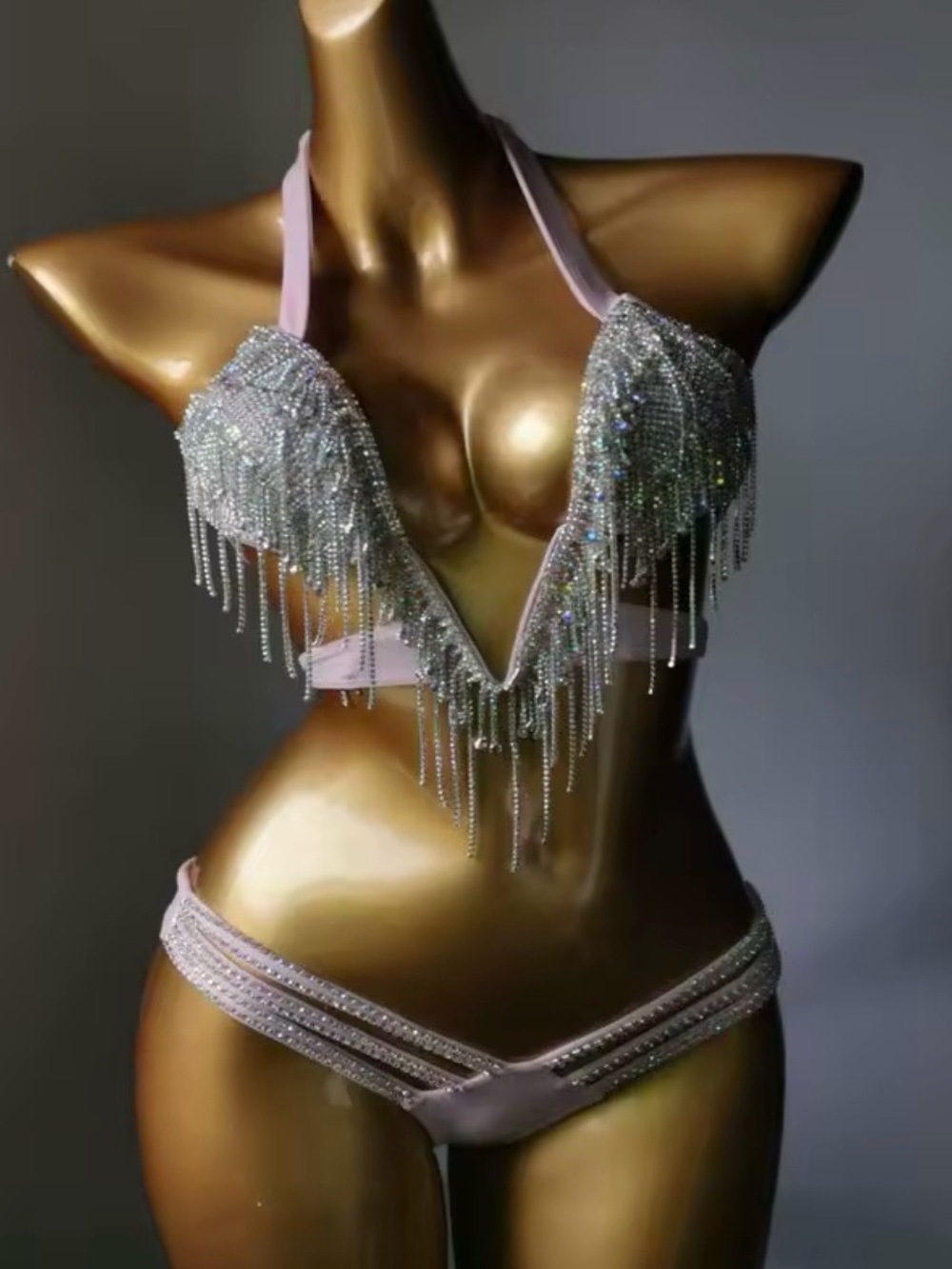 Rhinestone Pink Festival Bikini Set